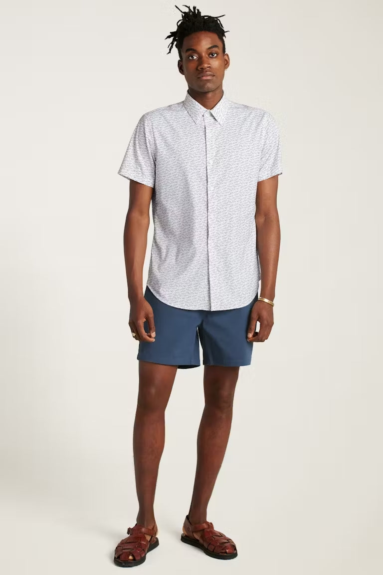 Bonobos White Conversational Print Performance Short Sleeve Shirt