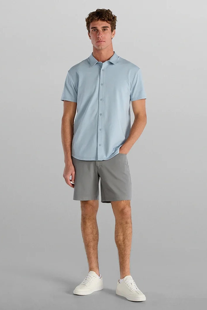 Wholesale,BYLT, BYLT Dusty Sky Knit Performance Lux Shirt, Blue, Small-40-TagSMedium-42-TagMLarge-44-TagLExtra Extra Extra Large-54-Tag3XL