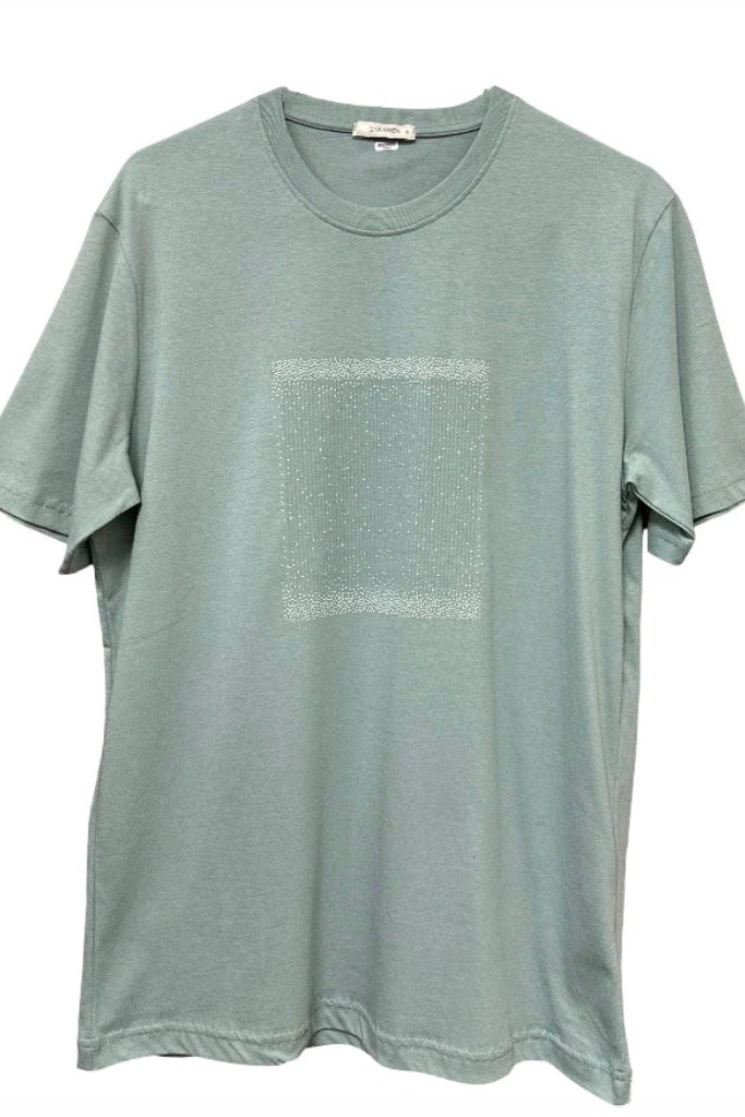 Wholesale,Jakamen, Jakamen Blue Rubber Texture Detail T-Shirt, Blue, Medium-43-TagM
