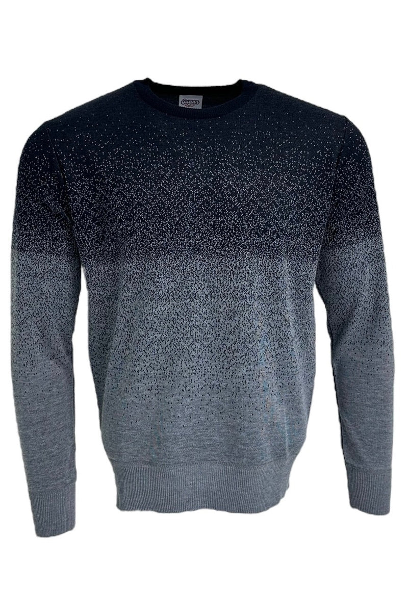 Faire,Sugar, Sugar Grey/Navy Ombre Thin Knit Sweater, Grey, Extra Large-47-TagXL