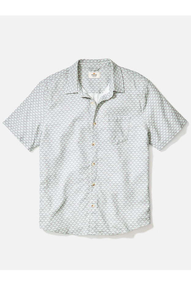 Wholesale,Marine Layer, Marine Layer Aqua Agave Print Stretch Shirt, Green, Medium-43-TagM