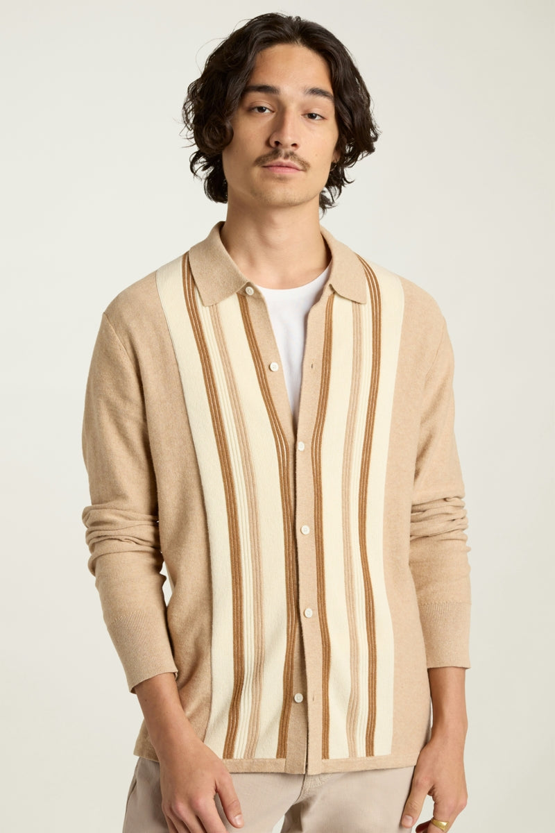 Wholesale,Bonobos, Bonobos Camel/Tan Stripe Cashmere Full Button Cardigan, Tan, Medium-42-TagM