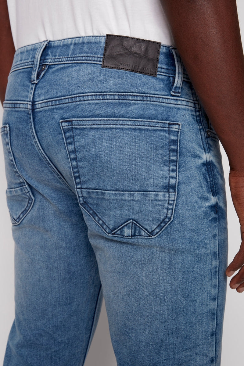 Wholesale,Projek Raw, Projek Raw Light Indigo Wash 5-Pocket Slim Jeans, Blue, 34W-32L-Tag34