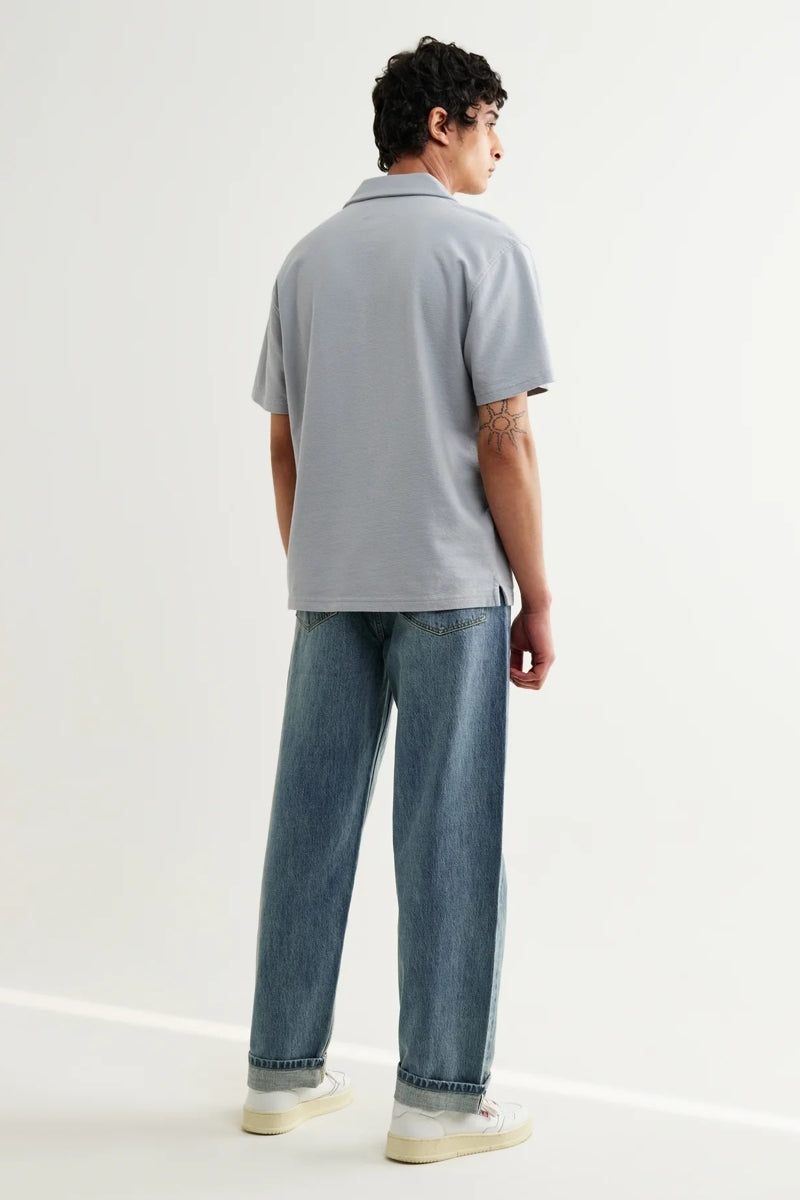 Wholesale,Wax London, Wax London Blue Textured Organic Cotton Polo, Blue, Extra Large-47-TagXL
