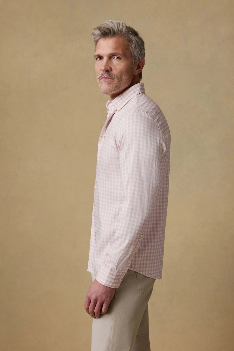 Wholesale,Faherty, Faherty Rose/White Gingham Shirt, Pink, Small-40-TagSMedium-42-TagMLarge-46-TagLExtra Large-49-TagXLExtra Extra Large-52-TagXXL