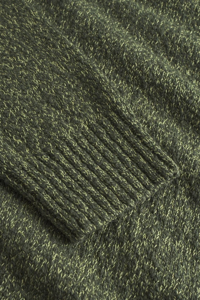 Wholesale,Les Deux, Les Deux Olive Two-tone Mouliné Slub Yarn Textured Knitted Polo, Green, Extra Large-52-TagXL