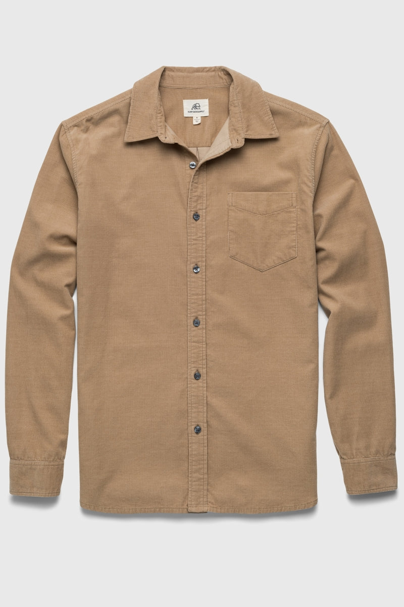 Wholesale,Surfside Supply, Surfside Supply Khaki Soft Baby Corduroy Overshirt, Tan, Extra Large-50-TagXL