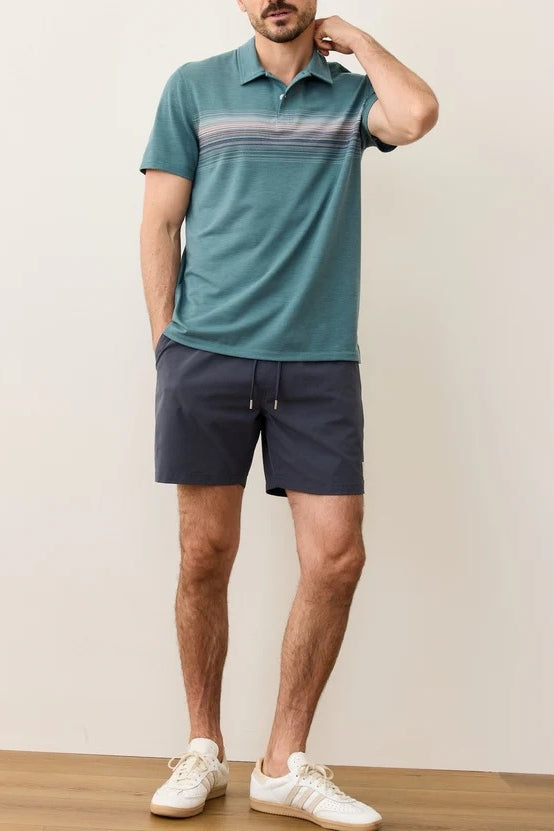 Marine Layer Green Multi Striped Air Polo