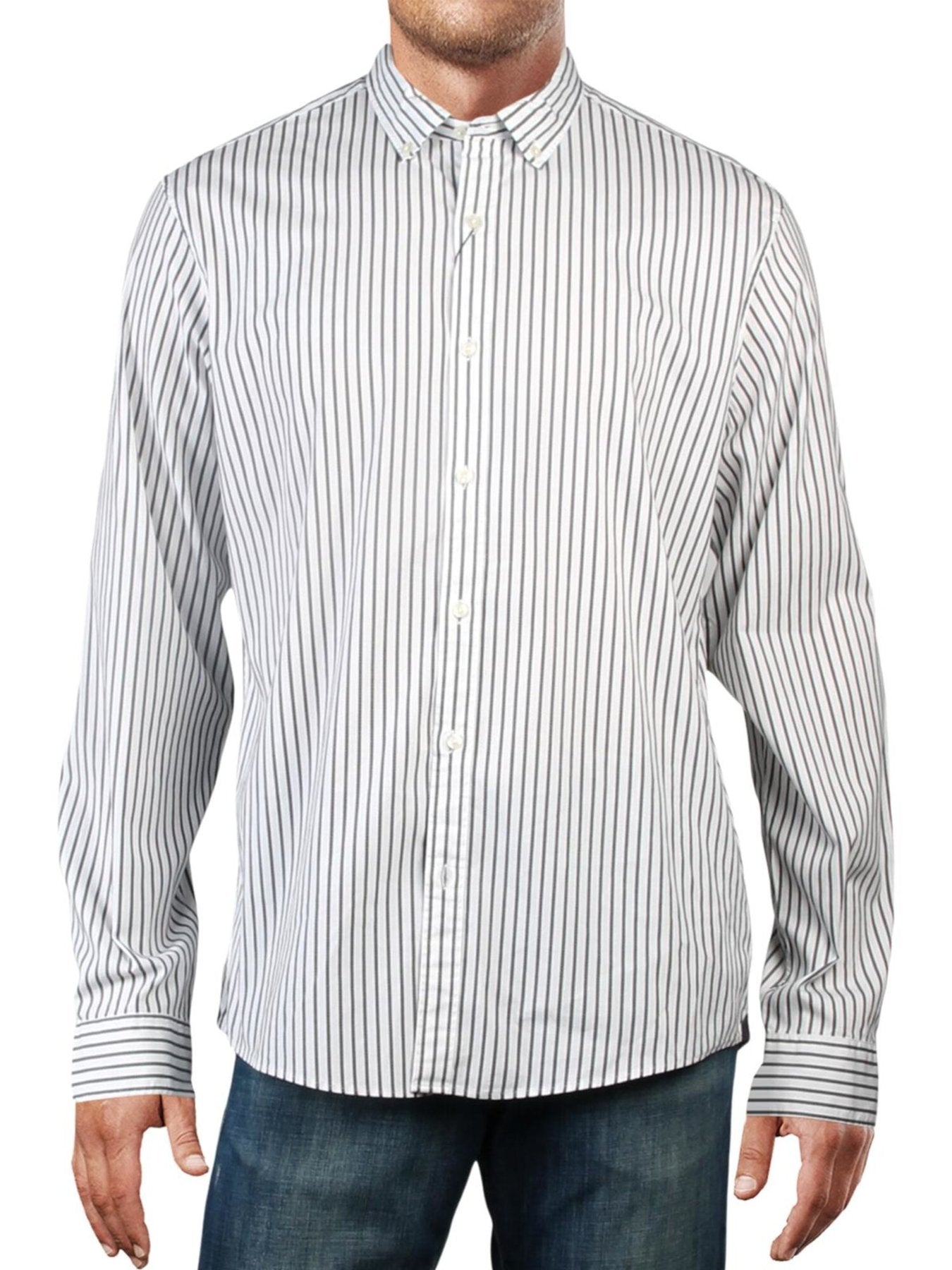 Bobbi+Bricka, Michael Kors Striped Slim Fit Button-up Shirt, White, Small-42-TagM