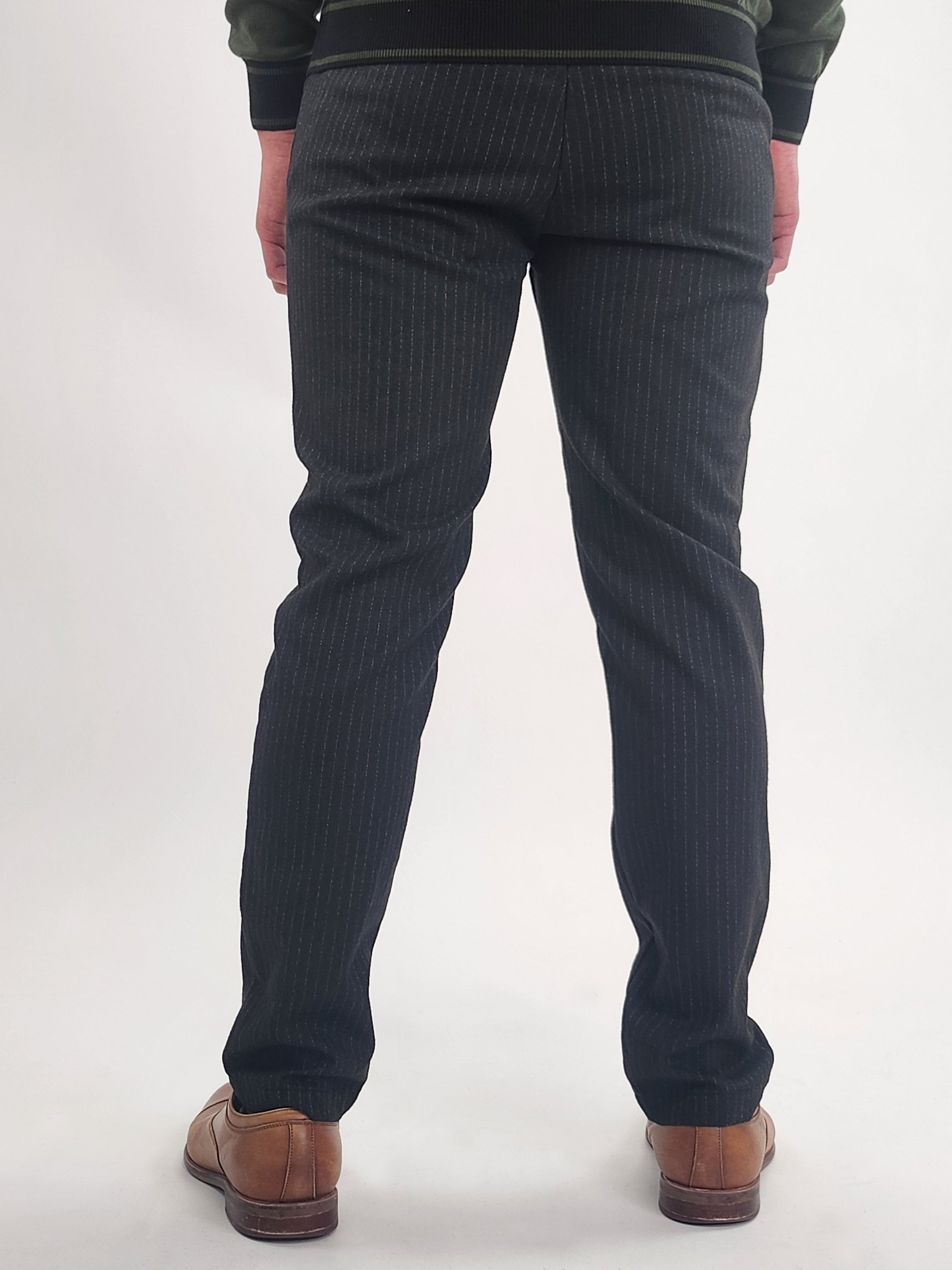 Wholesale,Jakamen, Jakamen Black Pinstripe Drawstring Flannel Pant, Black, 37W-31L-Tag37