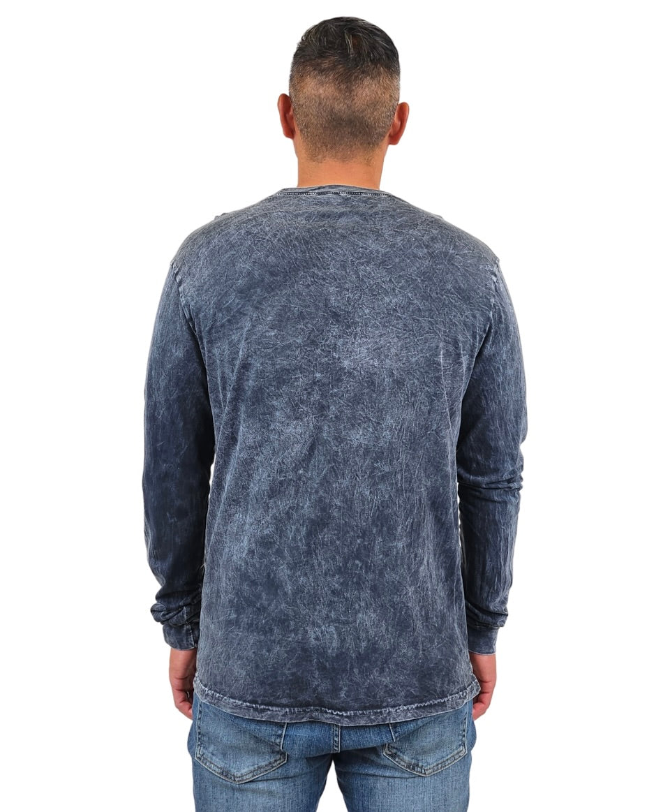 Wholesale,Original Paperbacks, Original Paperbacks Black Acid Wash LS Henley, Black, Extra Extra Large-46-TagXXL