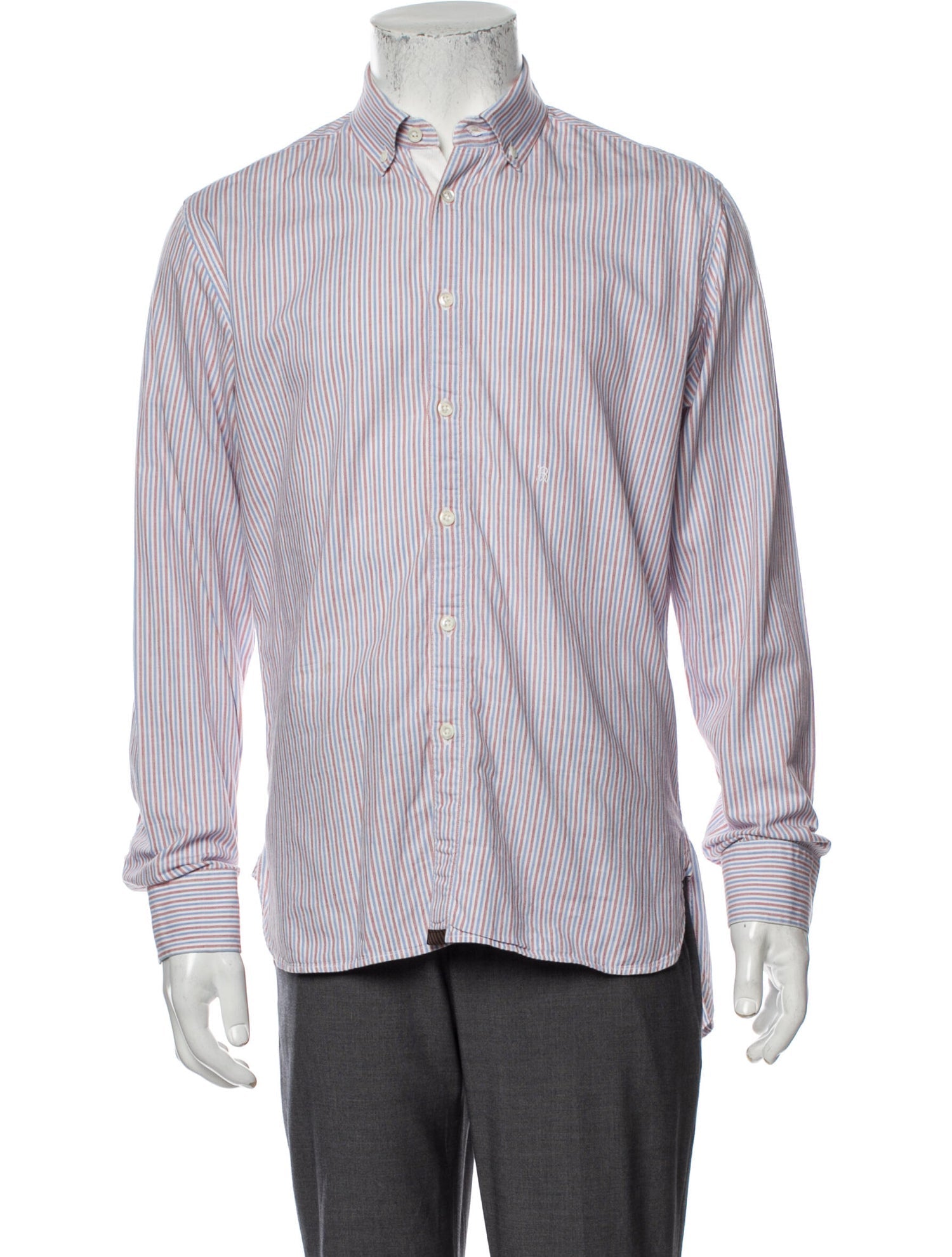 The RealReal, Billy Reid Blue Striped Button Up Shirt, Blue, Medium-44-TagM