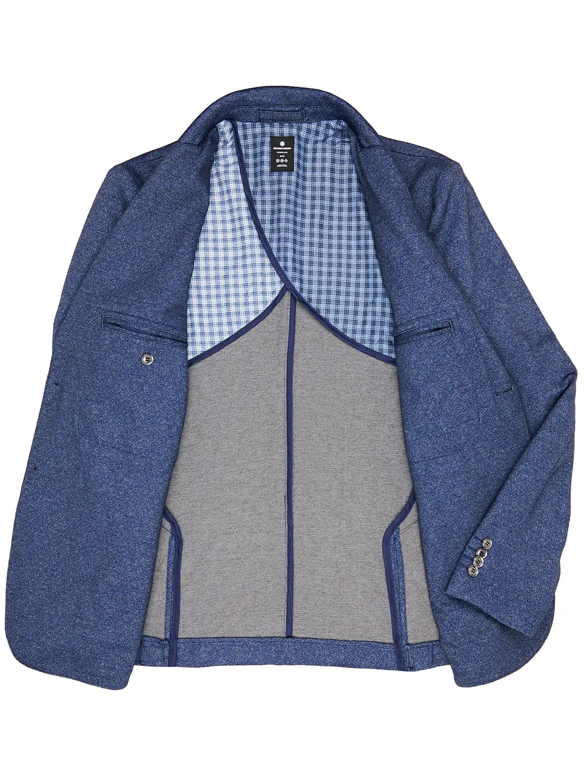 Faire,Brooklyn Brigade, Brooklyn Brigade Blue Textured Knit Blazer, Blue, Extra Large-46-TagXL