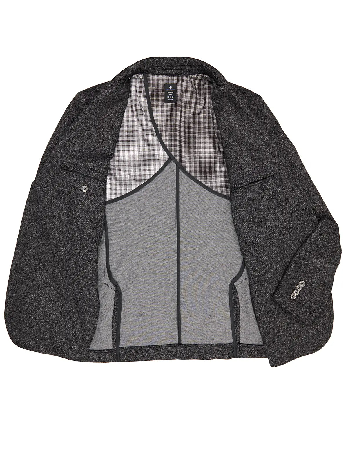 Faire,Brooklyn Brigade, Brooklyn Brigade Charcoal Textured Knit Blazer, Grey, Large-44-TagL
