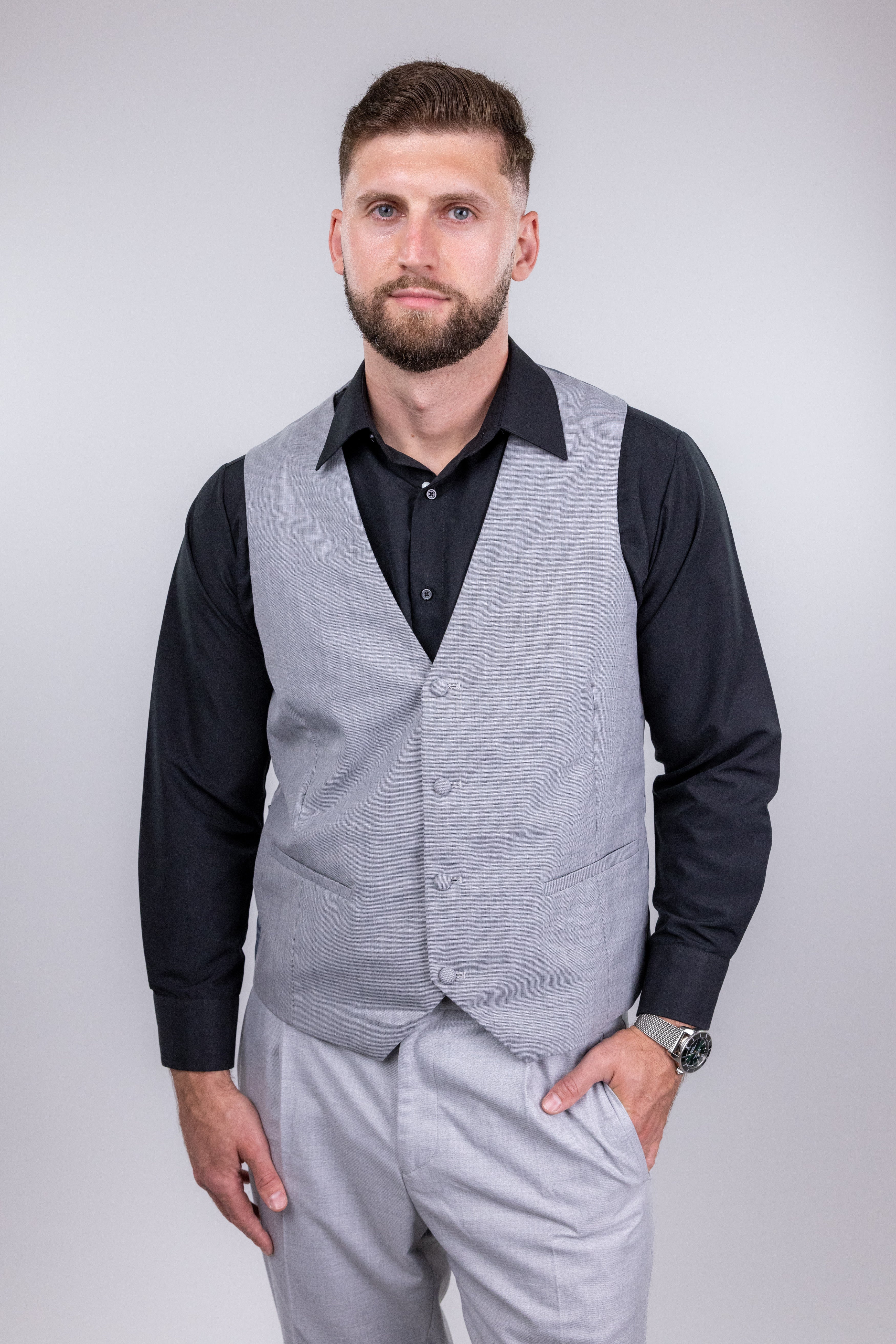 Other,Venice, Venice Light Grey Suit Vest, Grey, Extra Small-38-Tag46