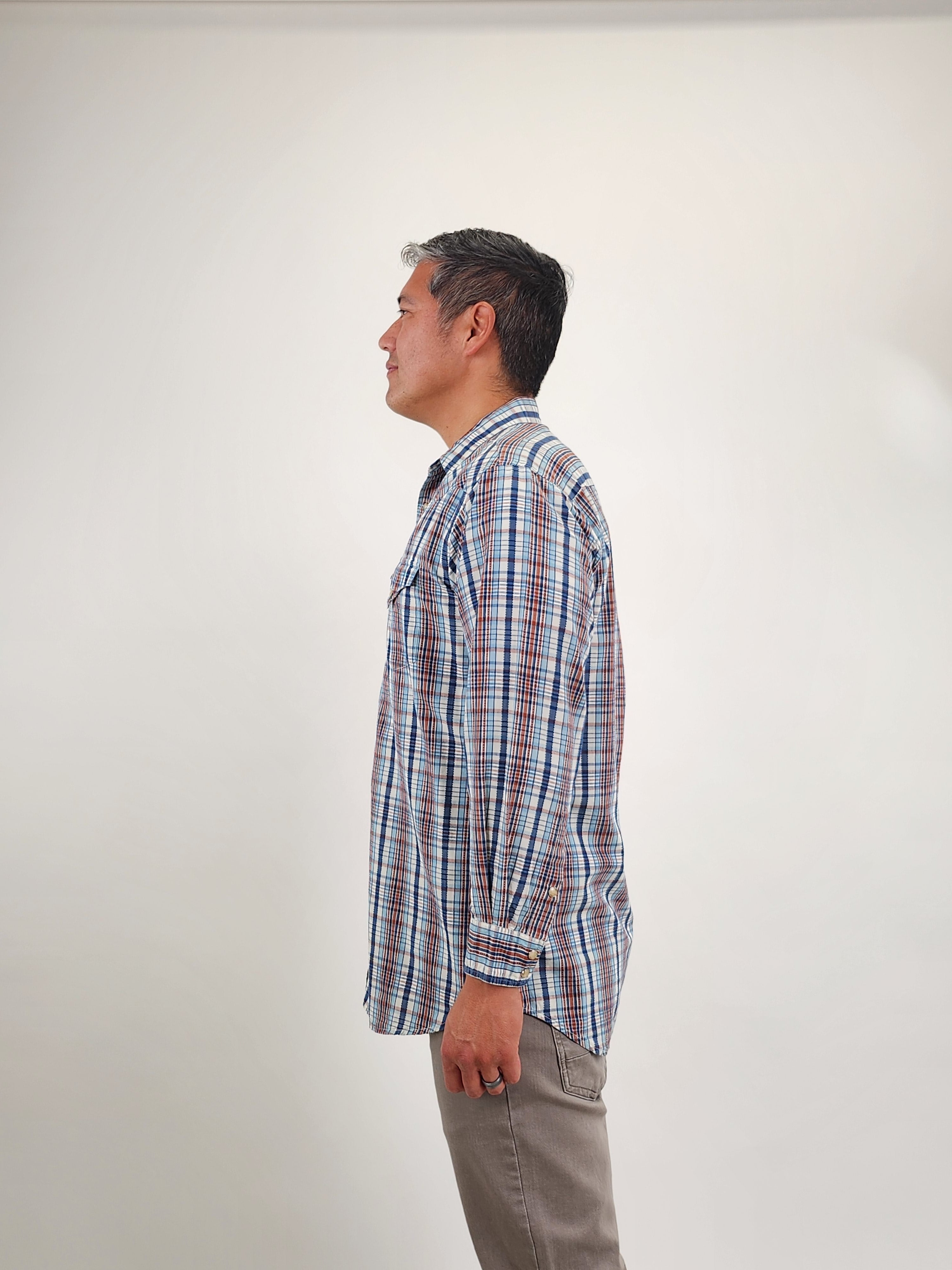 The RealReal,Lucchese, Lucchese Blue Plaid Print Western Button Up Shirt, Blue, Large-46-TagL