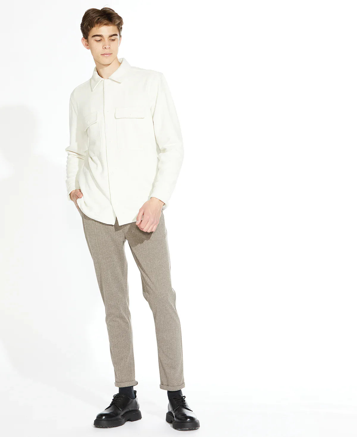 Wholesale,Civil Society, Civil Society Cream Textured Shacket, Cream, Large-48-TagL