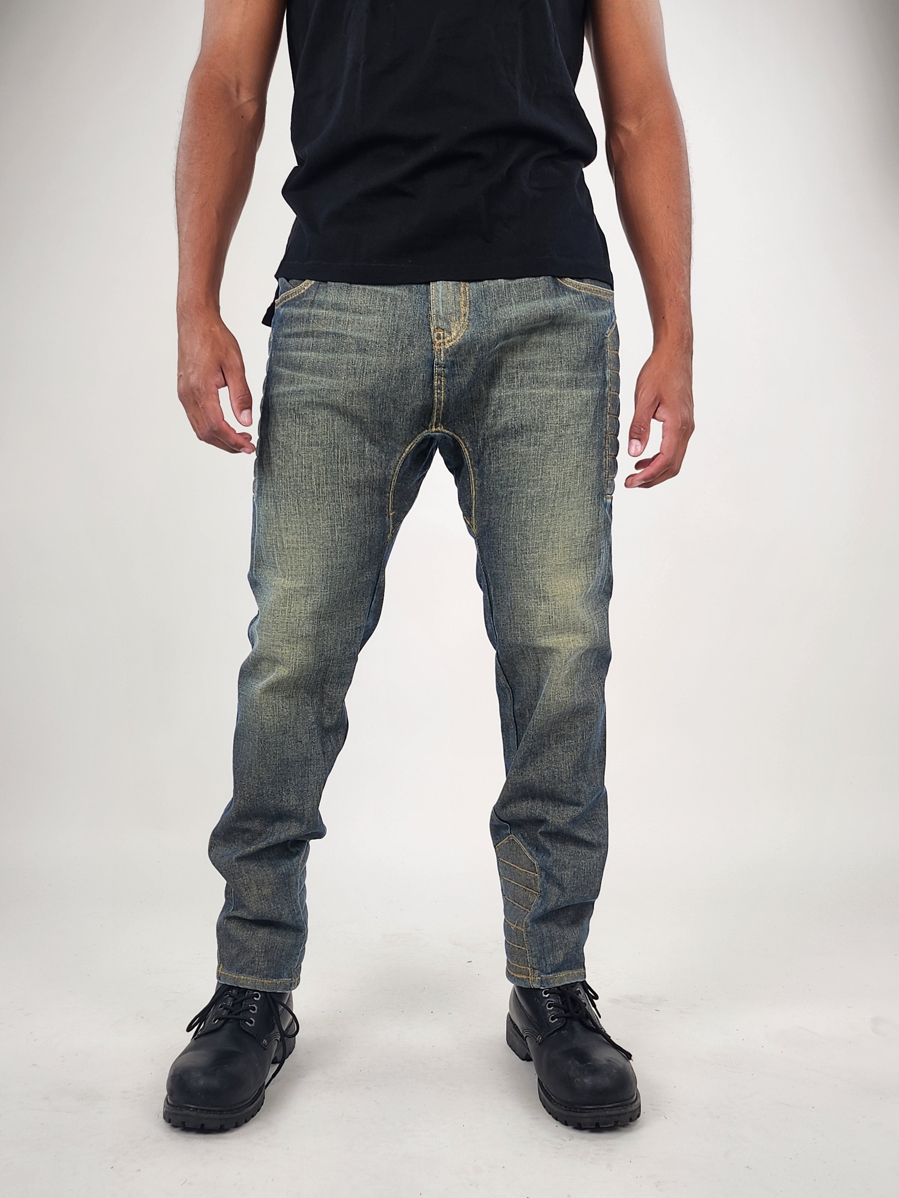 Wholesale,Reesedeluca, Reese De Luca Blue Gold Pants with Drop Crotch, Blue, 34W-31L-TagL