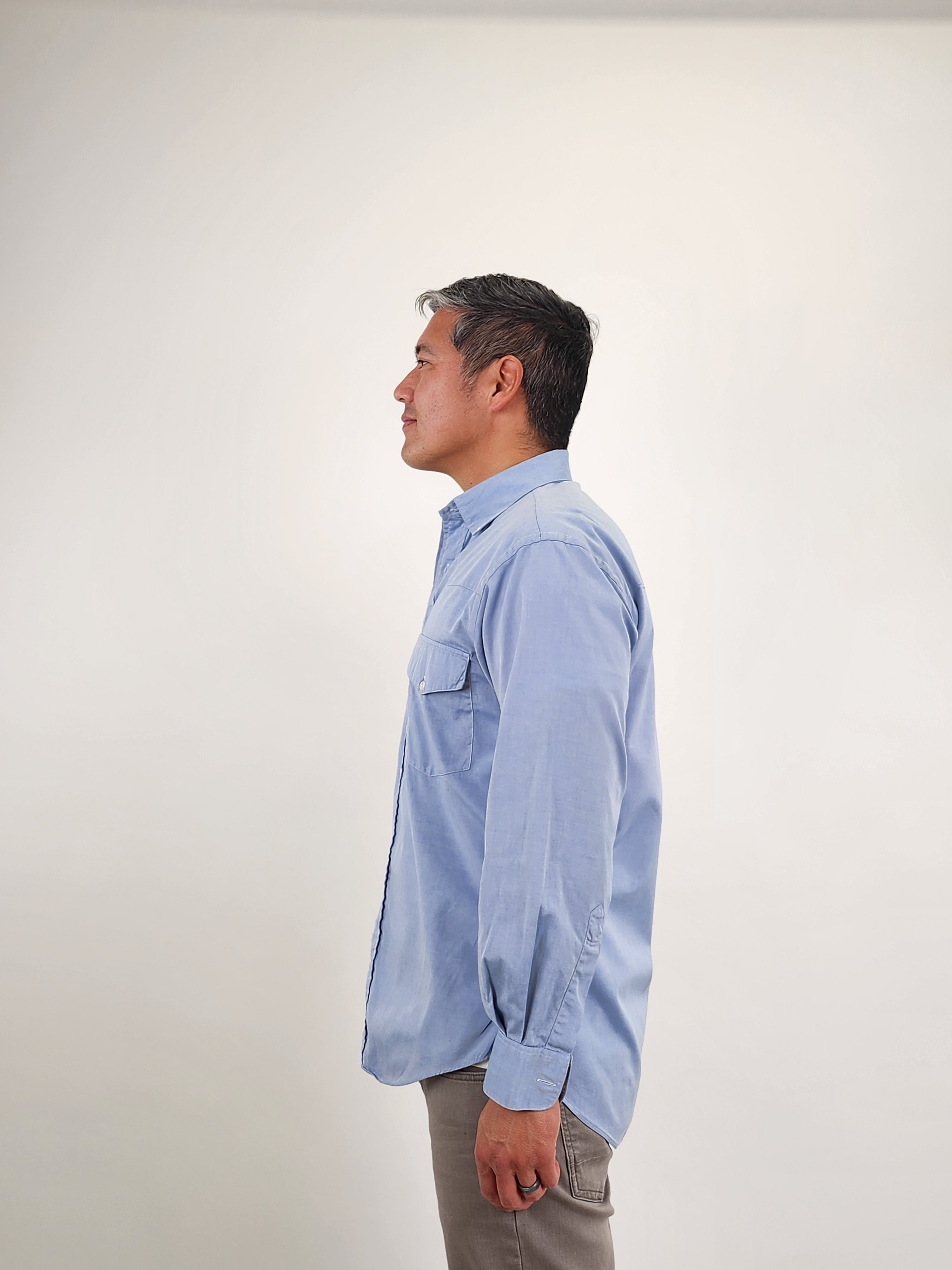 The RealReal,Maus & Hoffman, Maus & Hoffman Light Blue Double Pocket Western Button Up Shirt, Blue, Large-45-TagM