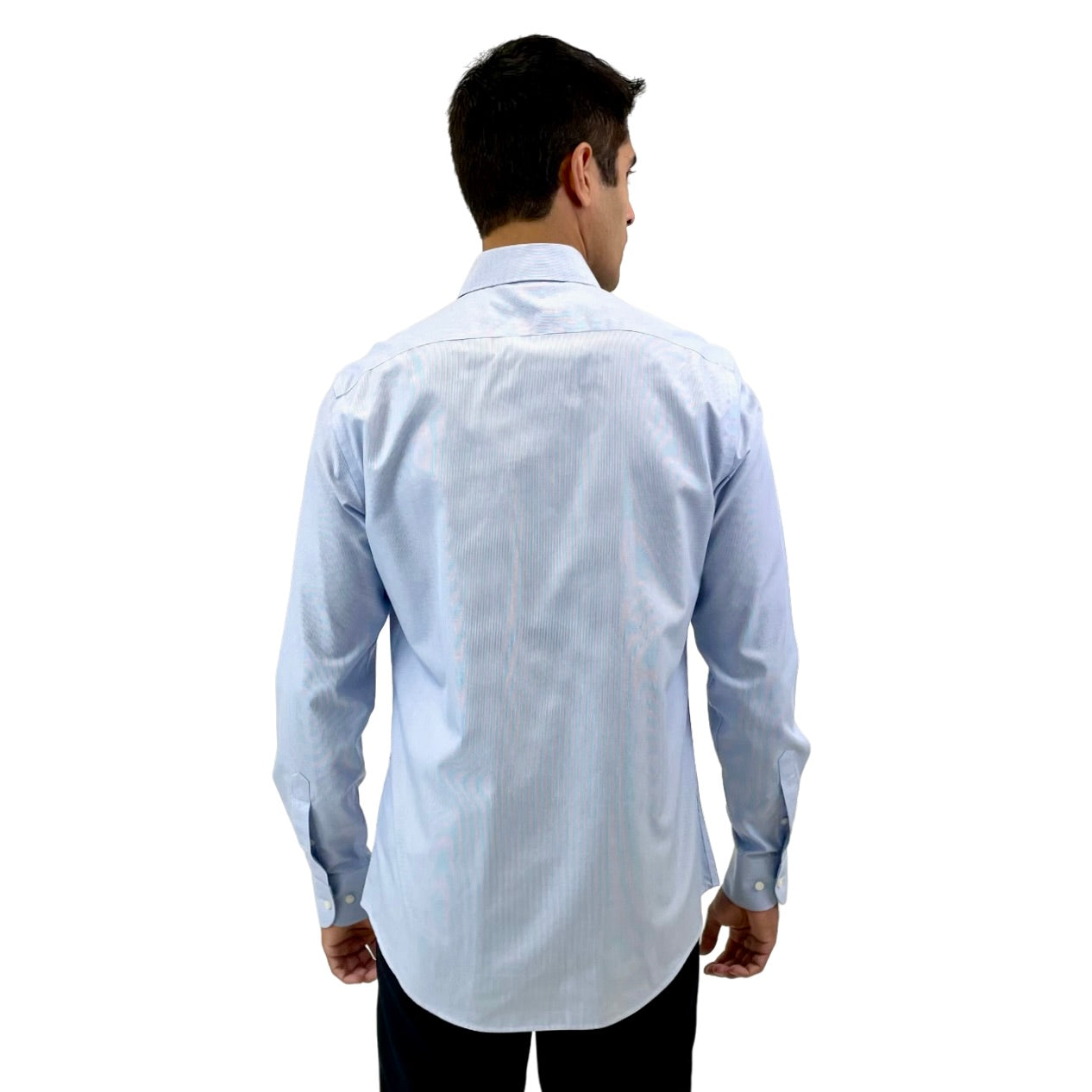 The RealReal,Suitsupply, Suitsupply Light Blue Striped Cotton Twoply Long Sleeve Button Up, Blue, Medium-43-TagM