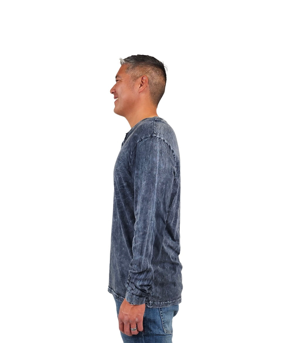 Wholesale,Original Paperbacks, Original Paperbacks Black Acid Wash LS Henley, Black, Extra Extra Large-46-TagXXL