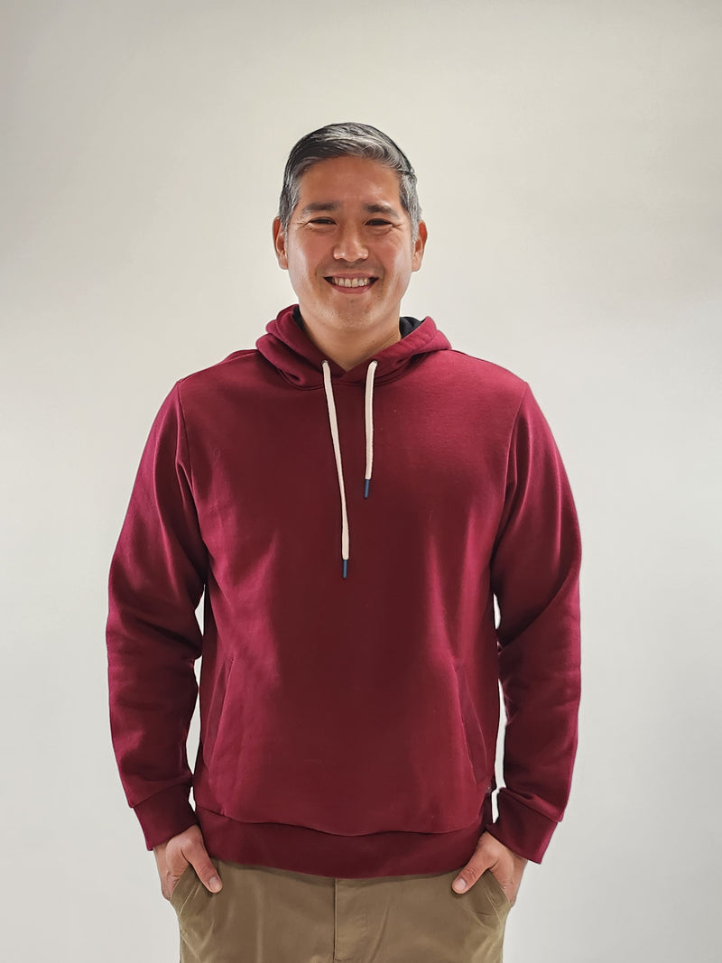 Bonobos Deep Red Popover Fleece Hoodie