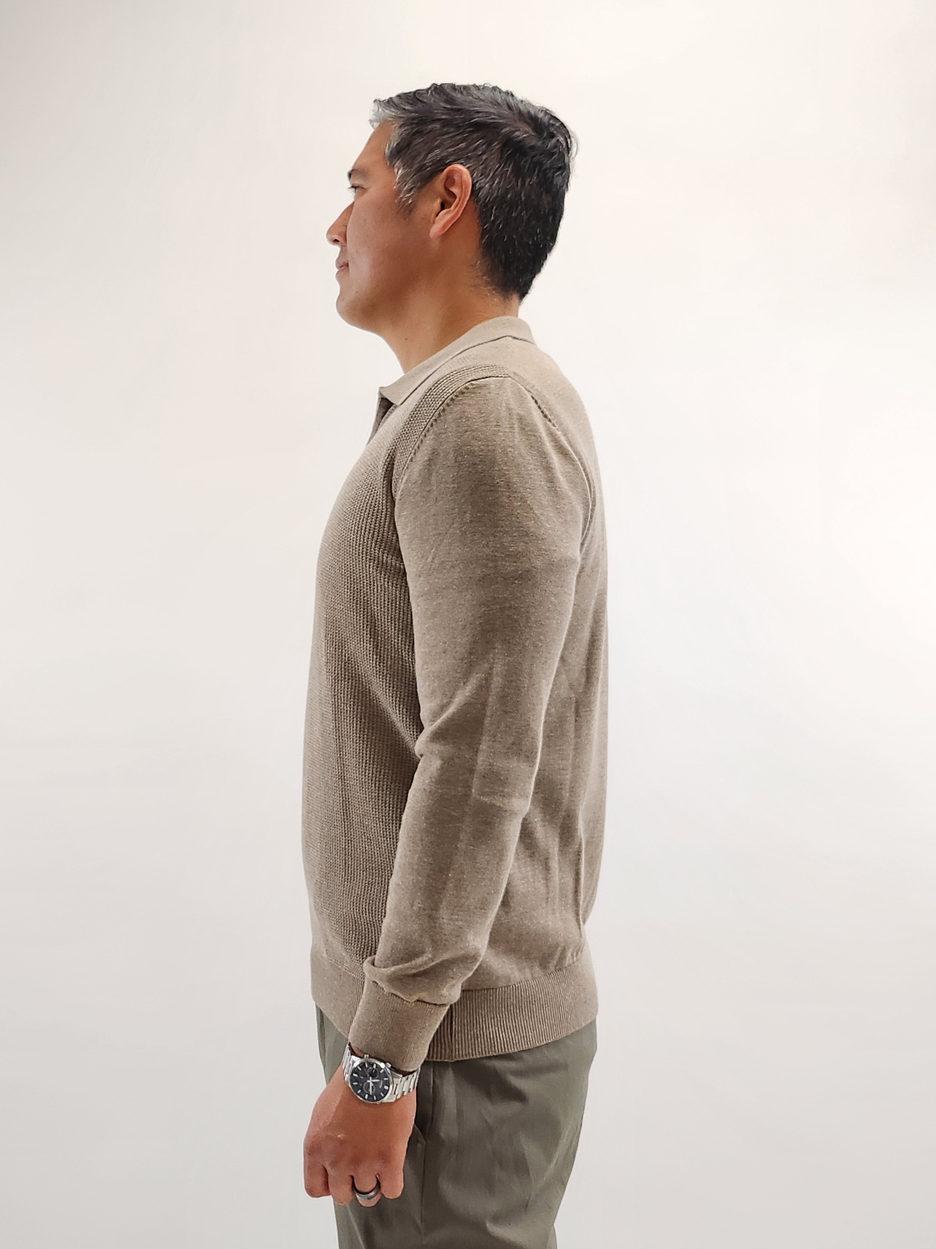 Wholesale,Jakamen, Jakamen Tan Qrt Zip Knit Textured Pullover, Tan, Extra Large-46-TagXL