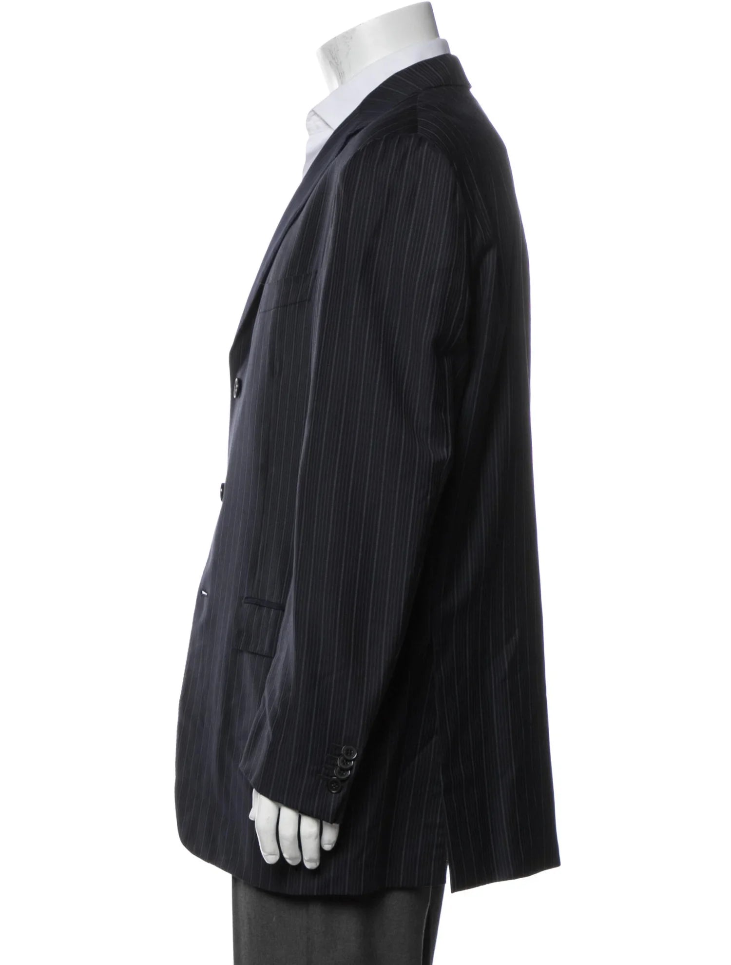 The RealReal,Ermenegildo Zegna, Ermenegildo Zegna Dark Navy Multi Striped Blazer, , 