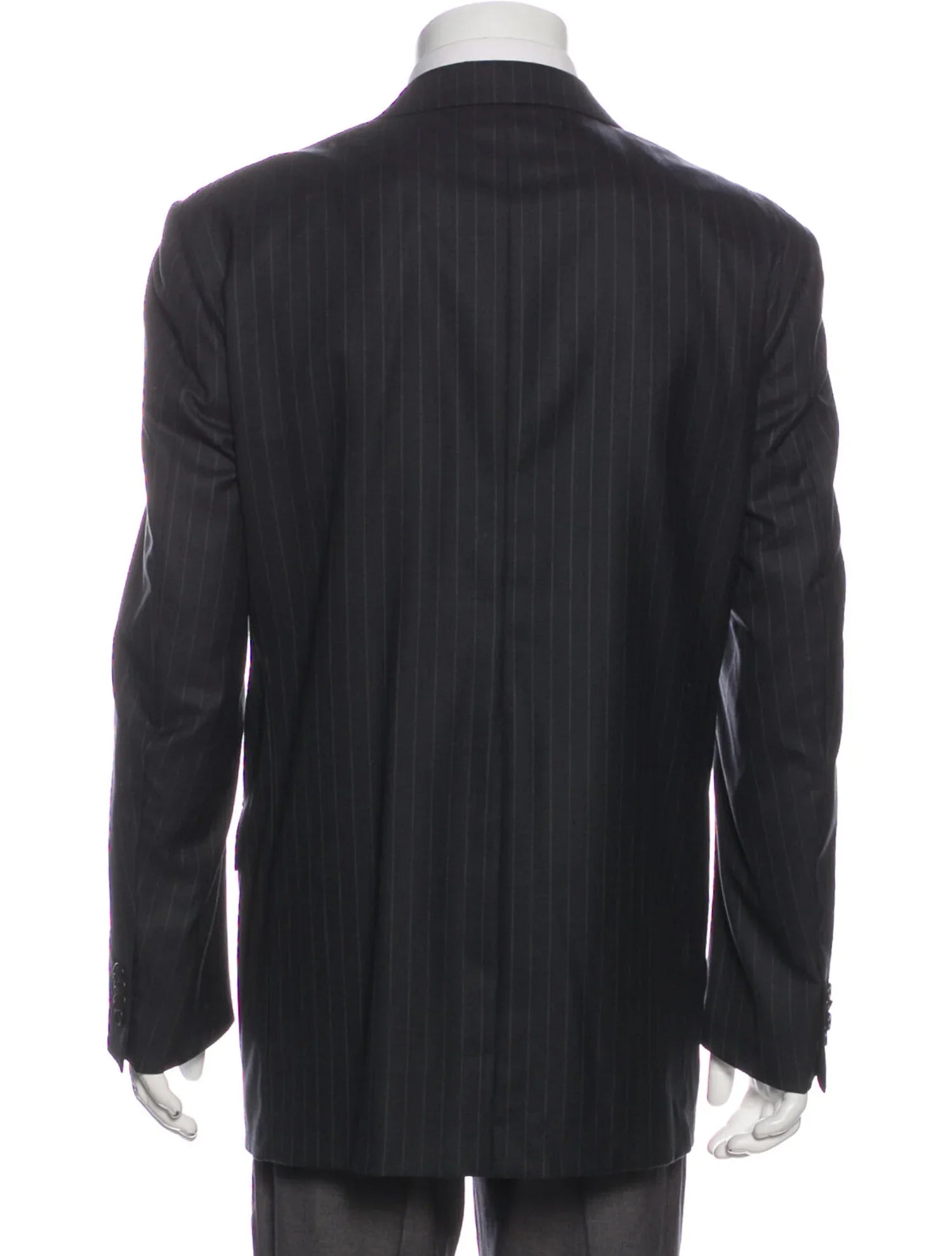 The RealReal,Ermeneglido Zegna, Ermenegildo Zegna Charcoal Pinstripe Wool Blazer, Grey, Extra Large-52-Tag52