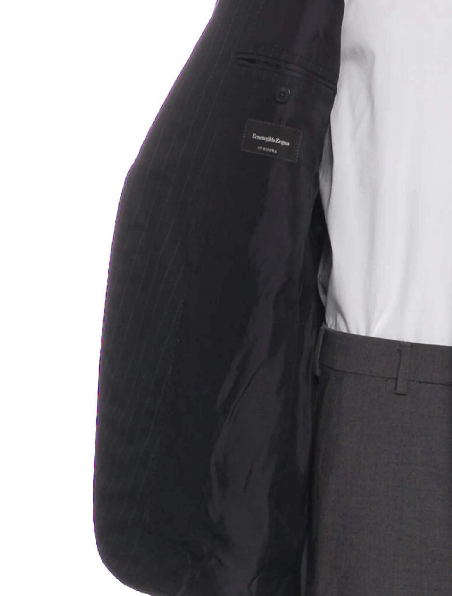 The RealReal,Ermeneglido Zegna, Ermenegildo Zegna Charcoal Pinstripe Wool Blazer, Grey, Extra Large-52-Tag52