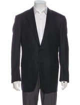 Ermenegildo Zegna Charcoal Pinstripe Wool Blazer