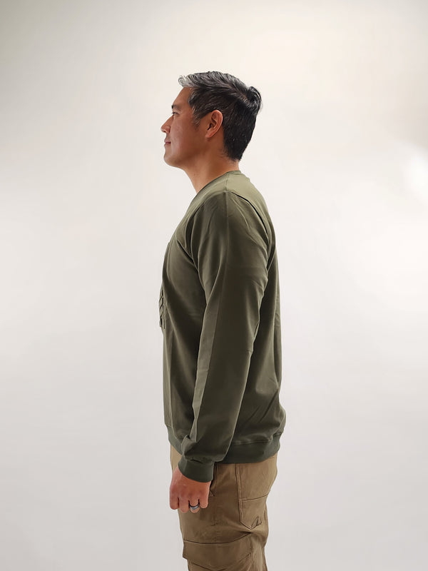 Jakamen Sage Green Textured Long Sleeve Sweatshirt