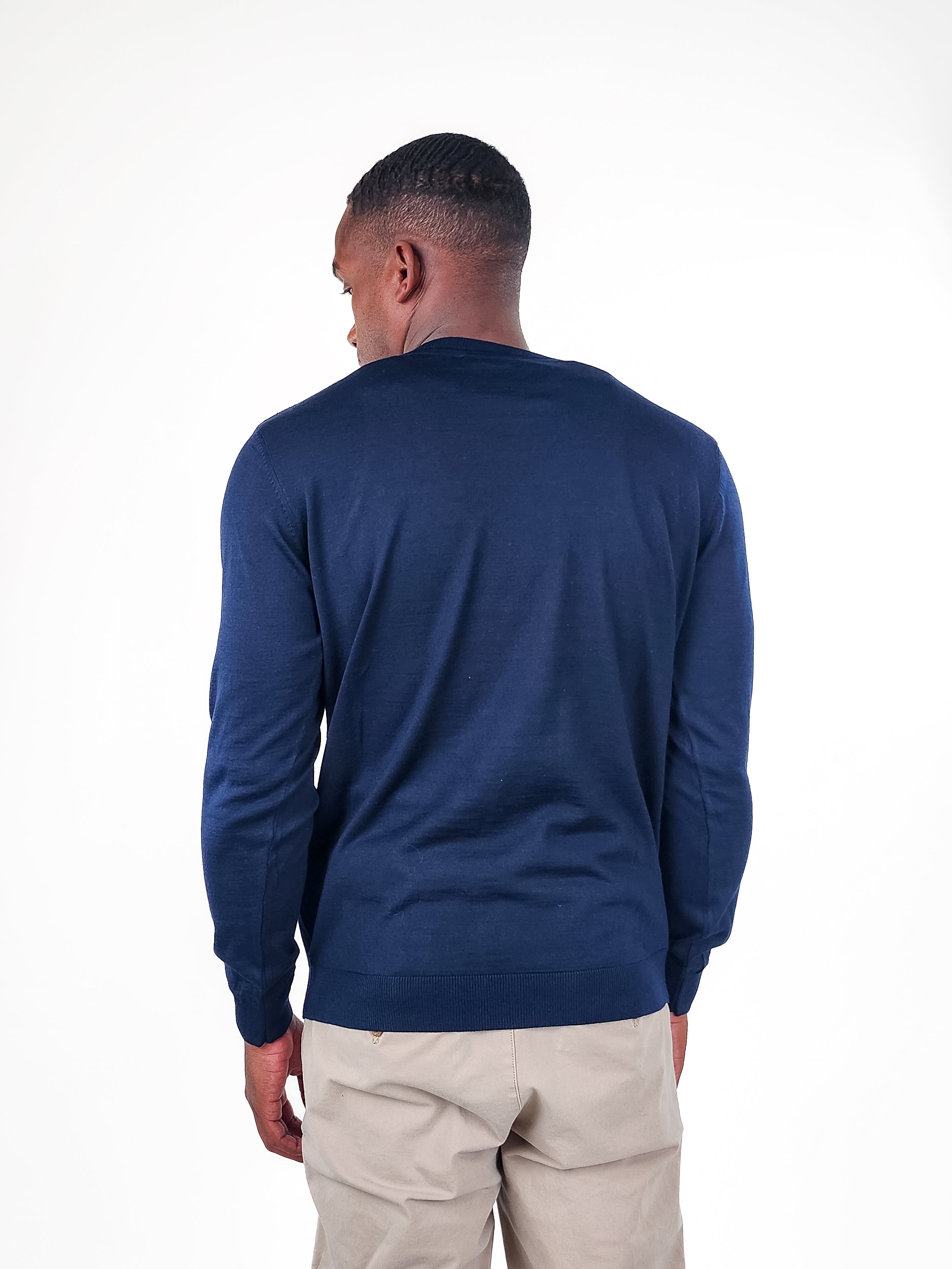 Wholesale,Jakamen, Jakamen Navy Crewneck Textured Sweater, Blue, Extra Large-46-TagXL