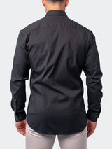 ,Maceoo, Maceoo Black Dog Print Detail on Collar Long Sleeve Shirt, Black, Medium-44-TagM