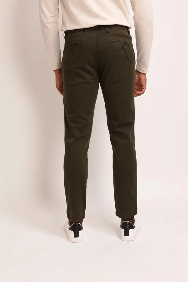 Guide London Olive Green Chino Pants