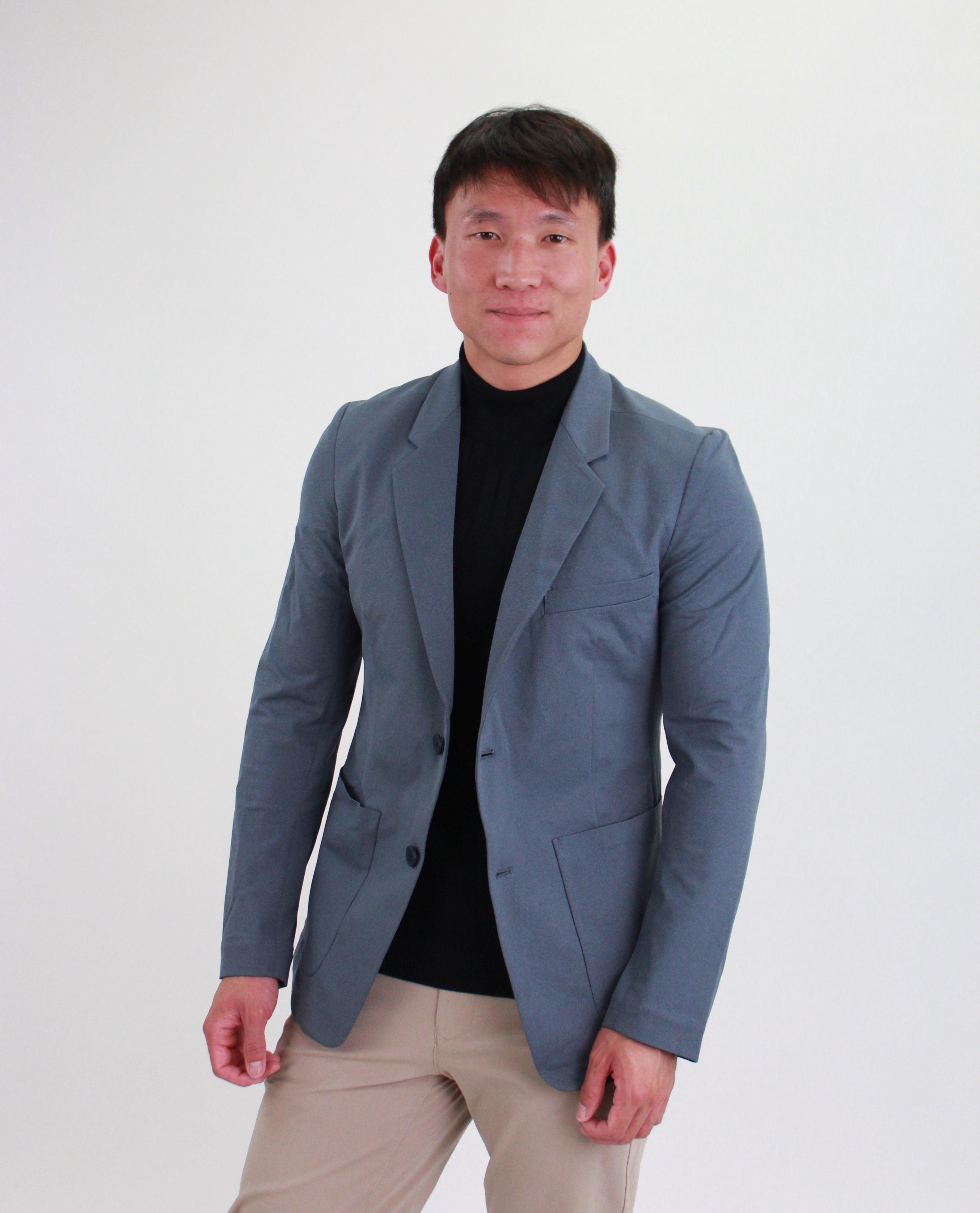 Wholesale,Ministry of Supply, Ministry of Supply Heather Indigo 4 Way Stretch Kinetic Blazer, Blue, Large-45-TagL