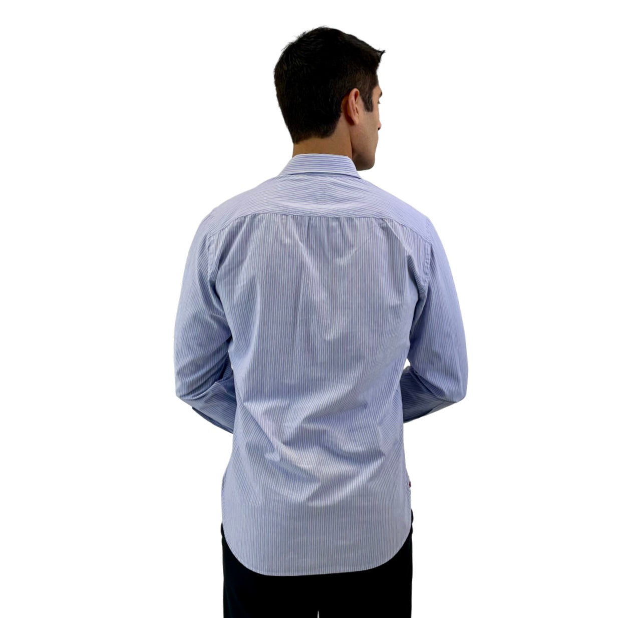 RealReal,Phineas Cole, Phineas Cole Lavender Striped Dress Shirt with One-Button Mitered Cuffs, Purple, Medium-43-Tag43