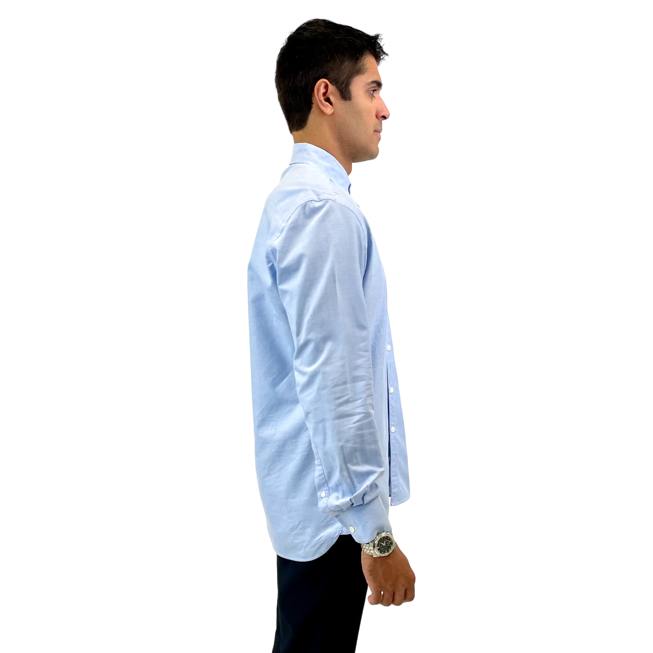 RealReal,Dunhill, Dunhill Blue Button-Down Collar Long Sleeve Dress Shirt, Blue, Large-45-TagL