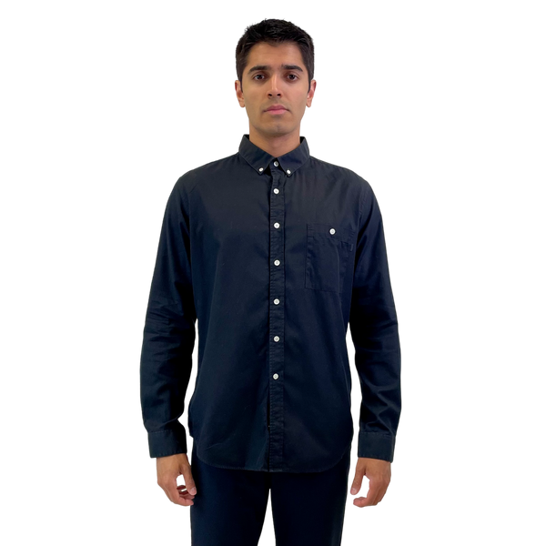 Patrik Ervell Black Long Sleeve Button Up Shirt With Front Chest Pocket