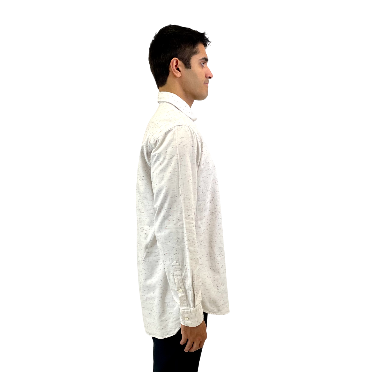 RealReal,Ovadia & Sons, Ovadia & Sons White Embroidered Accent & Wing Collar Long Sleeve Dress Shirt, White, Large-46-TagXL