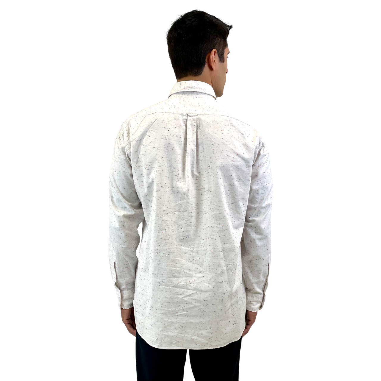 RealReal,Ovadia & Sons, Ovadia & Sons White Embroidered Accent & Wing Collar Long Sleeve Dress Shirt, White, Large-46-TagXL