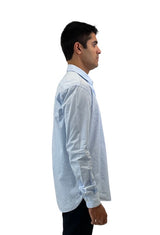 IRO Light Blue Striped Long Sleeve Button Up