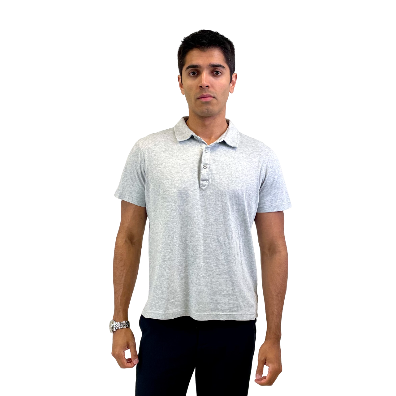 The RealReal,Raffi, Raffi Light Grey Short Sleeve Polo, Grey, Medium-45-TagL