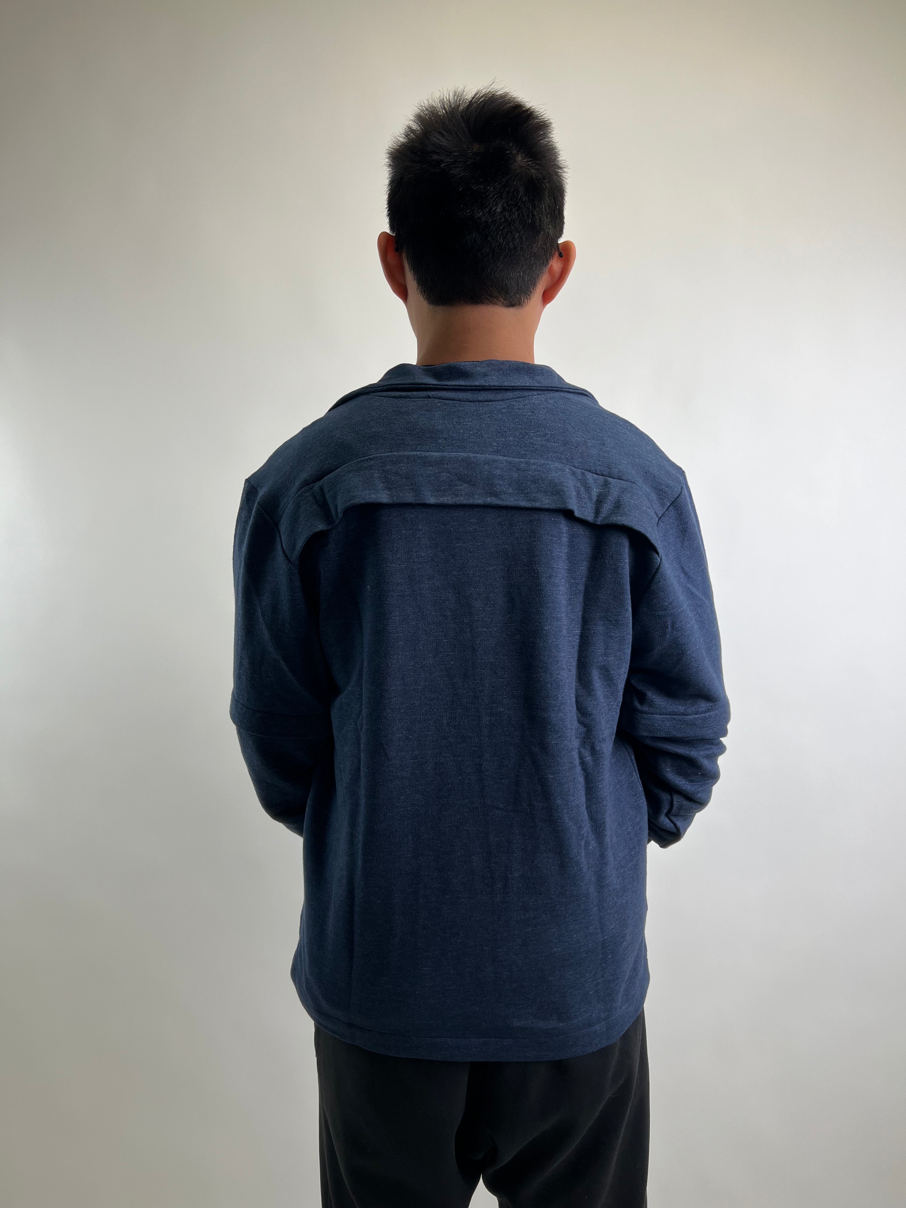 Wholesale,Reesedeluca, Reese De Luca Navy Jacket with Removable Sleeves, Blue, Medium-42-TagM