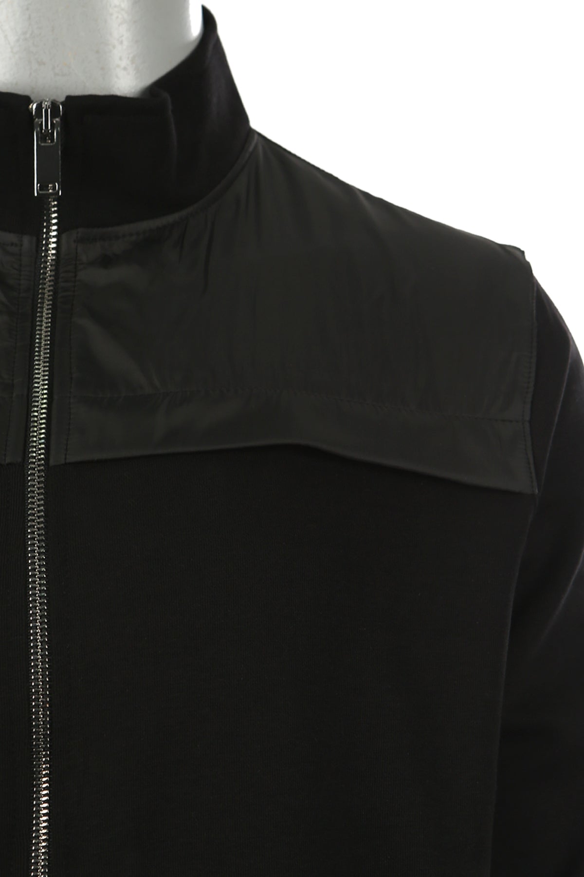 Wholesale,Jakamen, Jakamen Black Mockneck Full Zip Knit Jacket With Nylon Detail, Black, Medium-44-TagM