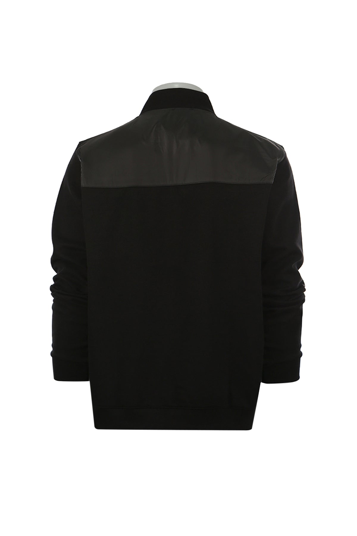 Wholesale,Jakamen, Jakamen Black Mockneck Full Zip Knit Jacket With Nylon Detail, Black, Large-46-TagL