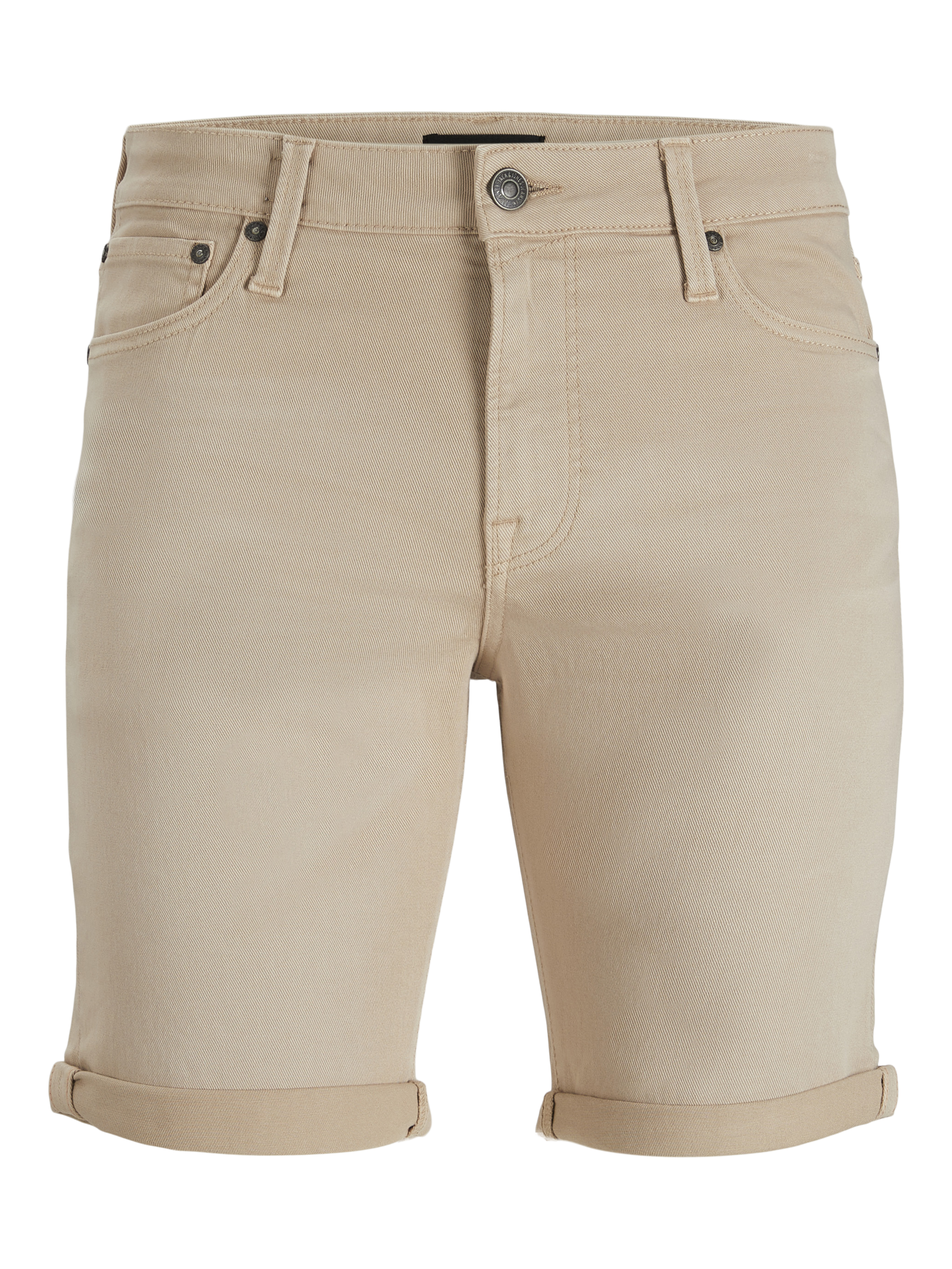 Wholesale,Jack & Jones, Jack & Jones Tan Five Pocket Stretch Slim Rolled Hem Denim Shorts, Tan, 34W-9L-TagL