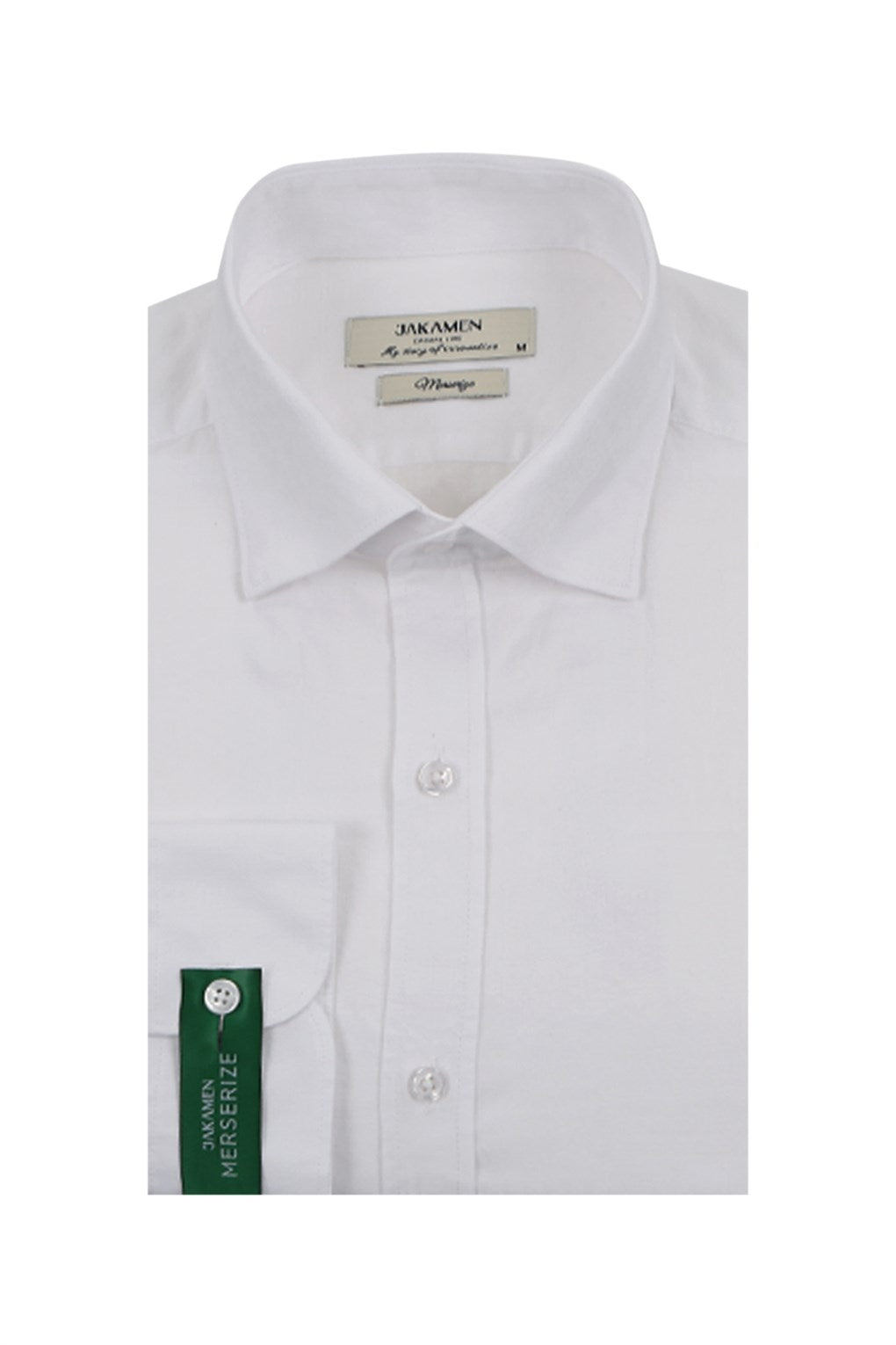 Wholesale,Jakamen, Jakamen White Textured Patchwork Print Long Sleeve Button Up Shirt, White, Medium-44-TagL