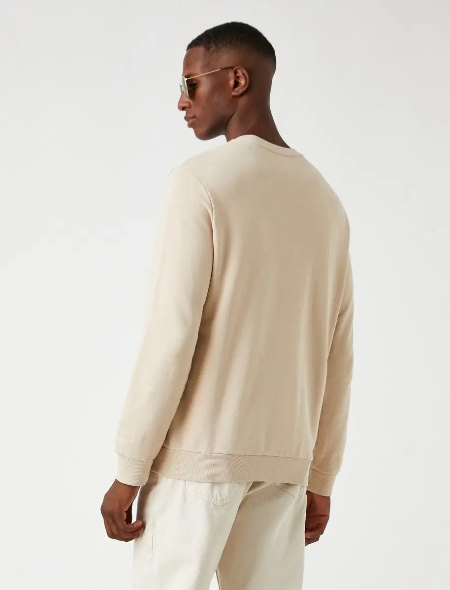 Faire,Koton, Koton Beige Crewneck Sweatshirt, Tan, Extra Large-48-TagXL