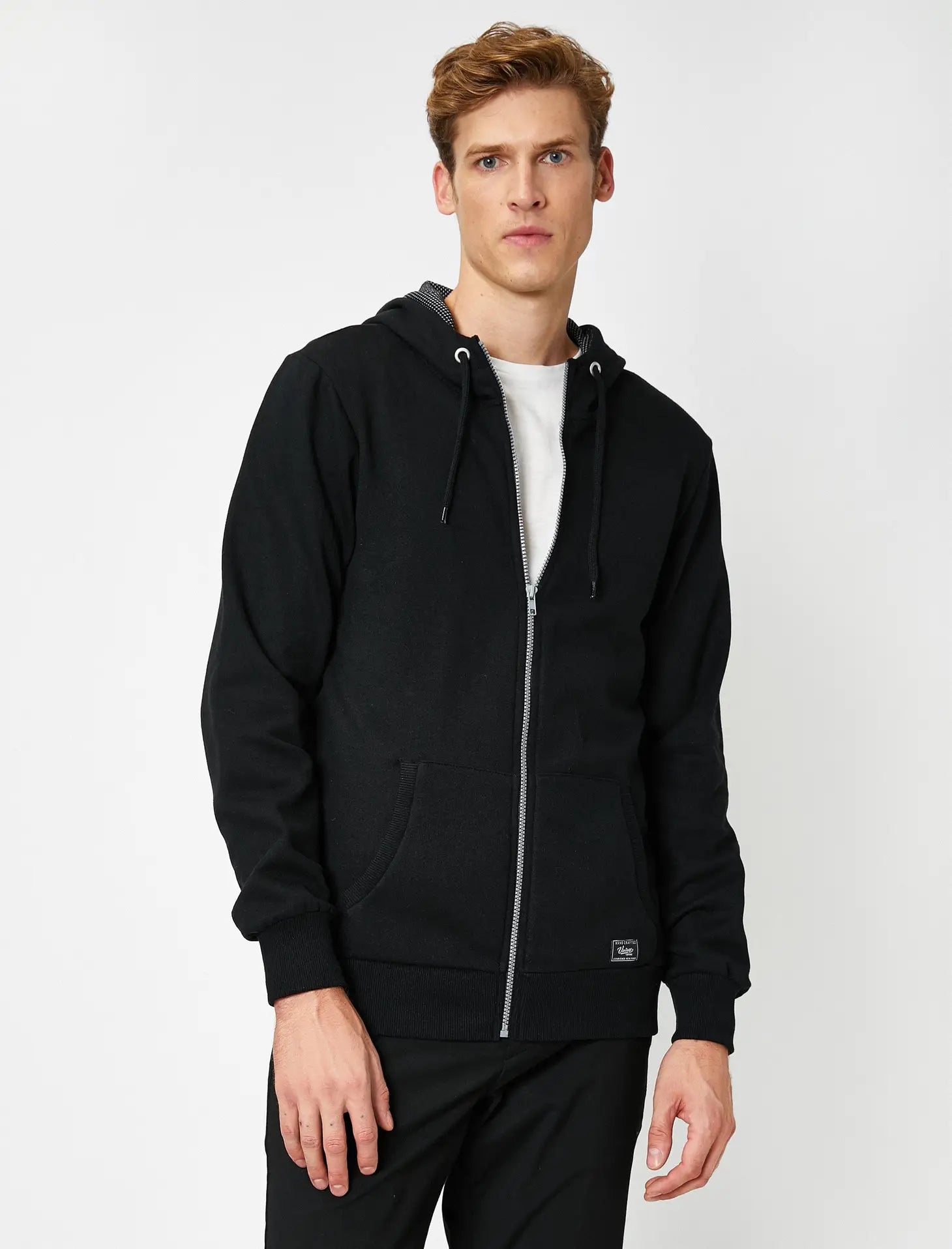 Faire,Koton, Koton Black Full Zip Hoodie, Black, Extra Extra Large-44-TagXXL